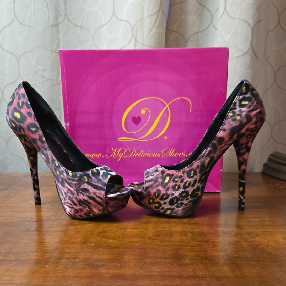 Delicious Pink Leopard Print Heels